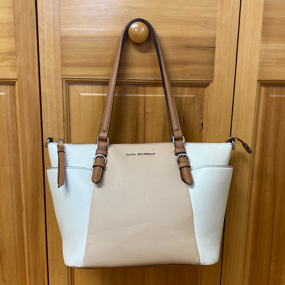 Dana Buchman “Cherry Tote” Neutral Three-Tone Satchel